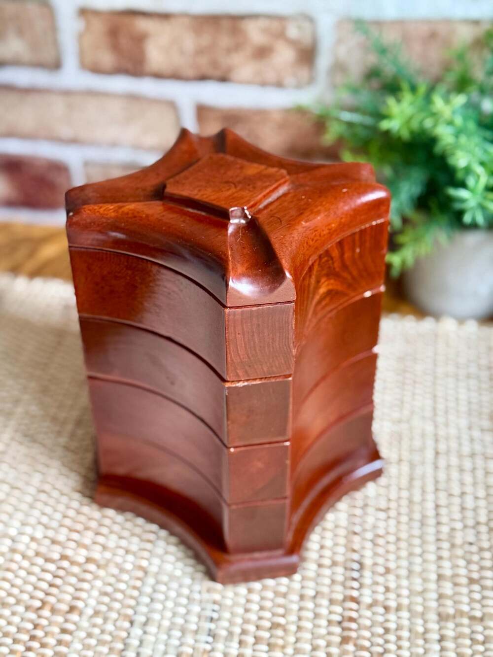 Bombay Company Swivel Jewelry Box | 4 Tier Wooden Organizer